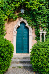Fototapeta na wymiar old mysterious door in the garden