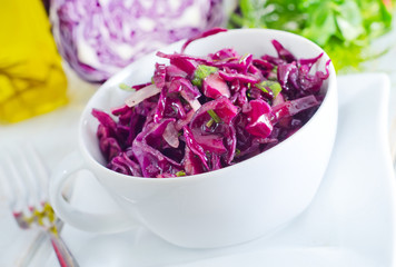 salad with blue cabbage