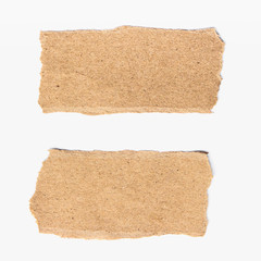two torn paper on isolated on white background.