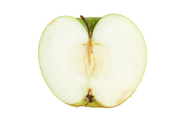 Slice of fresh green apple.