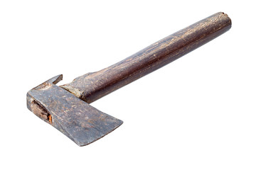 Old axe isolated on white