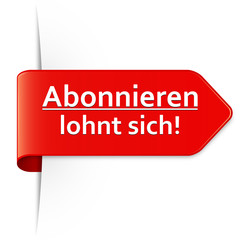 Langer roter Sticker Pfeil – Abonnieren lohnt sich!