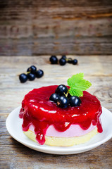 souffle cake with black currant