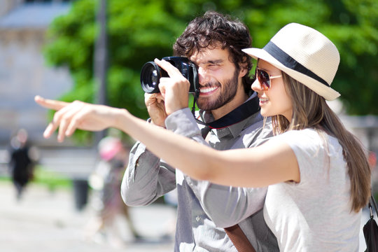 Tourists taking a photo