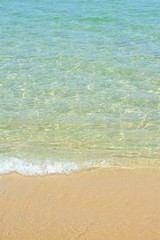 透明な水のビーチ