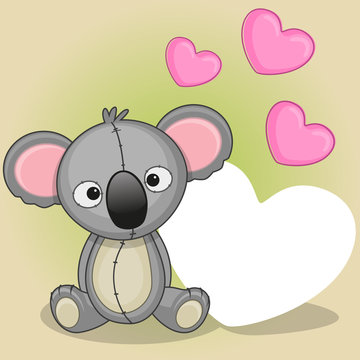 Koala with hearts