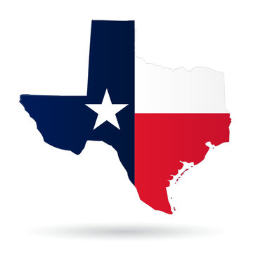 texas american state with flag silhouette