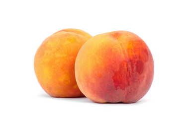 Ripe peach fruit isolated on white background cutout