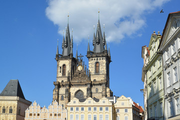 Fototapeta na wymiar Prague. Church of the maiden Maria before Tyn