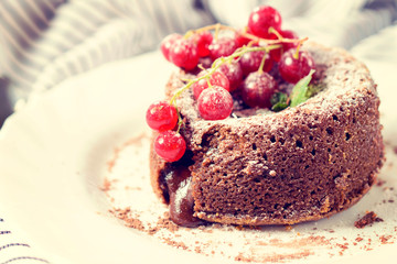 Lava cake in plate