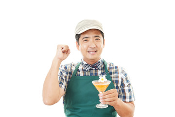 笑顔のウェイター