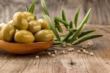 Fresh green olives