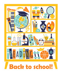 Fototapeta premium Back to school. Vector illustration