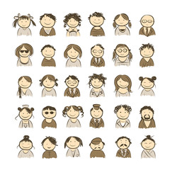People icons sketch for your design