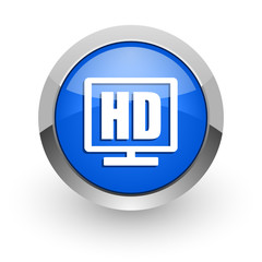 hd display blue glossy web icon