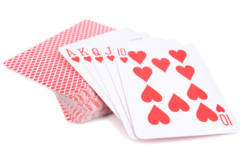 Deck of cards isolated on white