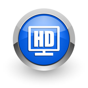 hd display blue glossy web icon