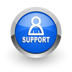 support blue glossy web icon