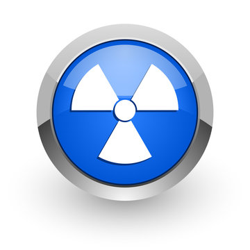 radiation blue glossy web icon