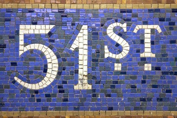 51st Street Station Sign New York