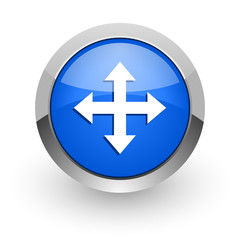 Fototapeta premium arrow blue glossy web icon