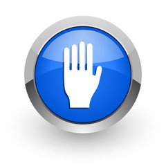 Obraz premium stop blue glossy web icon