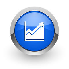 histogram blue glossy web icon