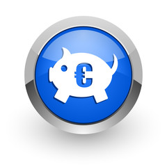 piggy bank blue glossy web icon