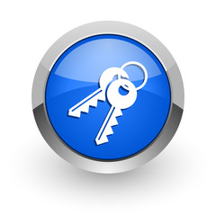 keys blue glossy web icon