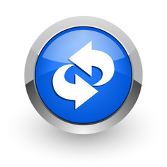 rotation blue glossy web icon