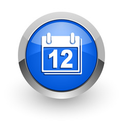 calendar blue glossy web icon