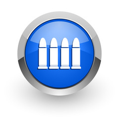 ammunition blue glossy web icon