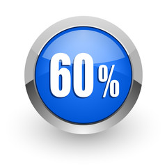 60 percent blue glossy web icon