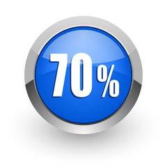 70 percent blue glossy web icon