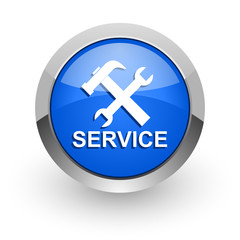 Fototapeta premium service blue glossy web icon