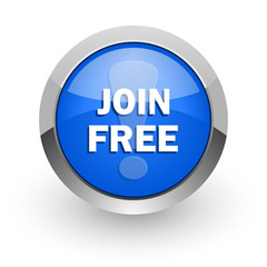 join free blue glossy web icon