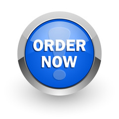order now blue glossy web icon