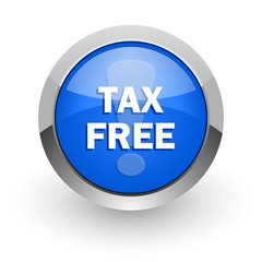 tax free blue glossy web icon