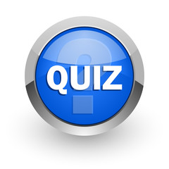 quiz blue glossy web icon