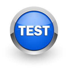 test blue glossy web icon