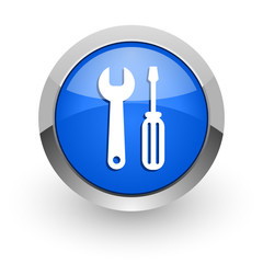 tools blue glossy web icon