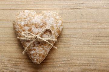 Gingerbread cookie in heart shape