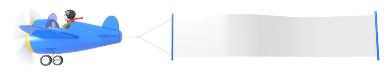 Cartoon Airplanes with Banner © klenger