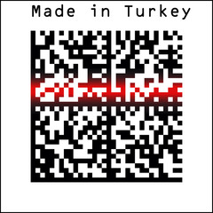Fototapeta premium Bar Code icon over Made in Turkey