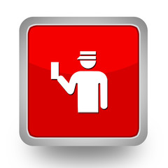 BOUTONS CARRES COLLECTION ROUGE