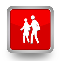 BOUTONS CARRES COLLECTION ROUGE