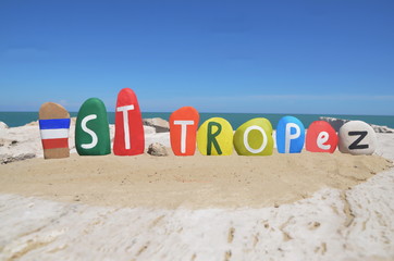 St. Tropez, France, souvenir on colored stones