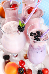 Delicious milkshakes, close-up