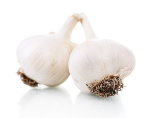 Fresh garlic isolated on white