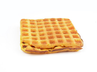 Sweet waffles isolated on white